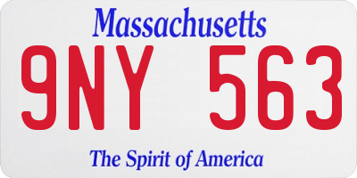 MA license plate 9NY563