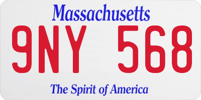 MA license plate 9NY568