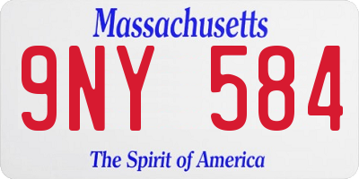 MA license plate 9NY584
