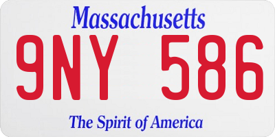 MA license plate 9NY586