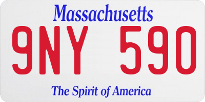 MA license plate 9NY590