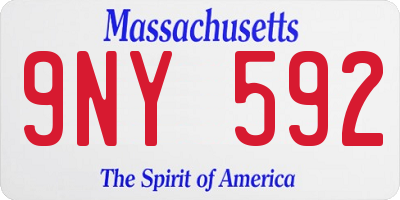 MA license plate 9NY592