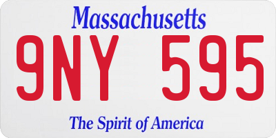 MA license plate 9NY595