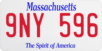 MA license plate 9NY596