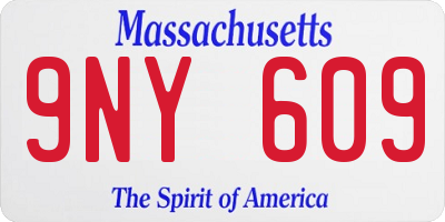 MA license plate 9NY609