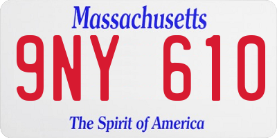 MA license plate 9NY610