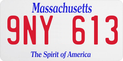 MA license plate 9NY613