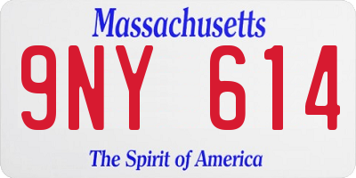 MA license plate 9NY614