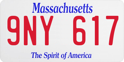 MA license plate 9NY617