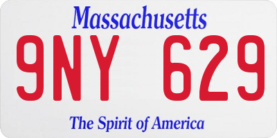 MA license plate 9NY629