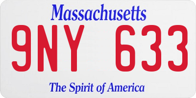 MA license plate 9NY633