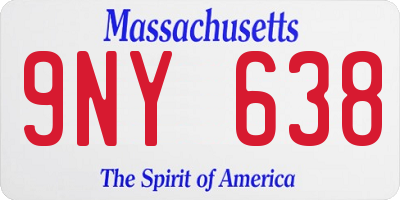 MA license plate 9NY638