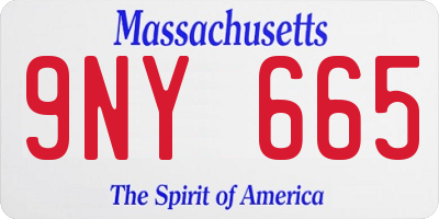MA license plate 9NY665