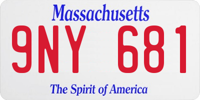 MA license plate 9NY681