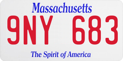 MA license plate 9NY683