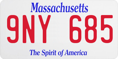 MA license plate 9NY685