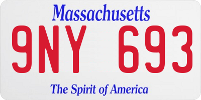 MA license plate 9NY693