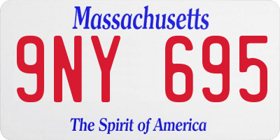 MA license plate 9NY695
