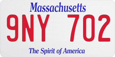 MA license plate 9NY702