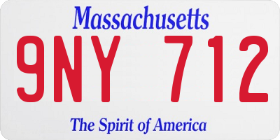MA license plate 9NY712