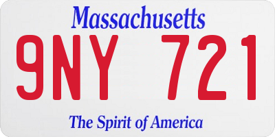 MA license plate 9NY721