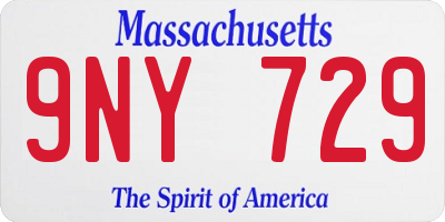 MA license plate 9NY729