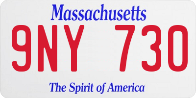 MA license plate 9NY730