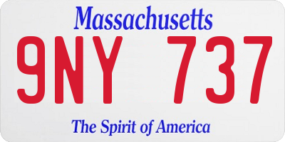 MA license plate 9NY737