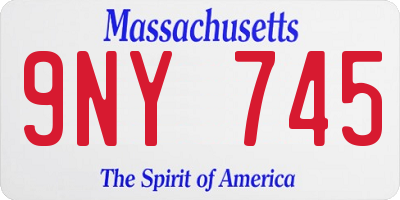 MA license plate 9NY745