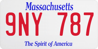 MA license plate 9NY787