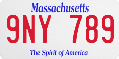 MA license plate 9NY789