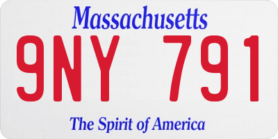 MA license plate 9NY791