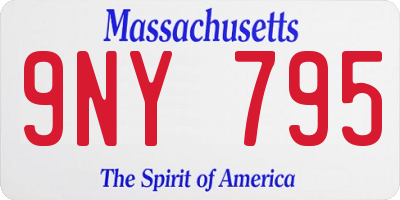 MA license plate 9NY795
