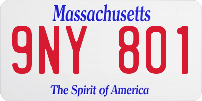 MA license plate 9NY801