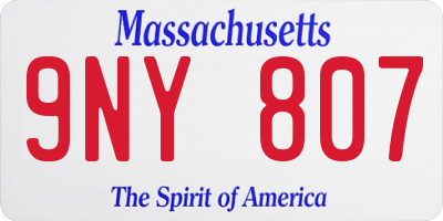 MA license plate 9NY807