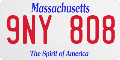 MA license plate 9NY808