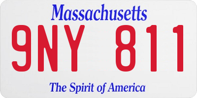 MA license plate 9NY811