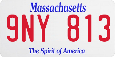 MA license plate 9NY813