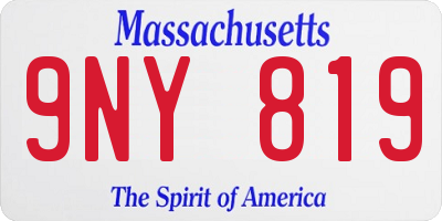 MA license plate 9NY819