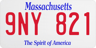 MA license plate 9NY821