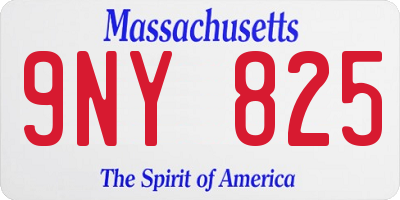 MA license plate 9NY825