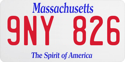 MA license plate 9NY826