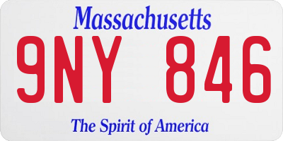 MA license plate 9NY846