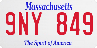 MA license plate 9NY849