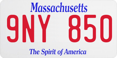 MA license plate 9NY850