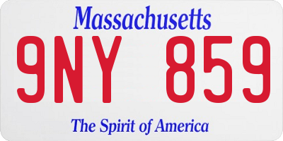 MA license plate 9NY859