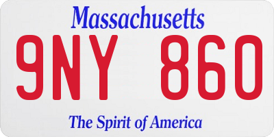 MA license plate 9NY860