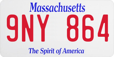 MA license plate 9NY864