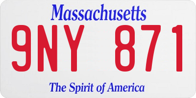 MA license plate 9NY871