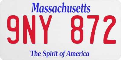MA license plate 9NY872